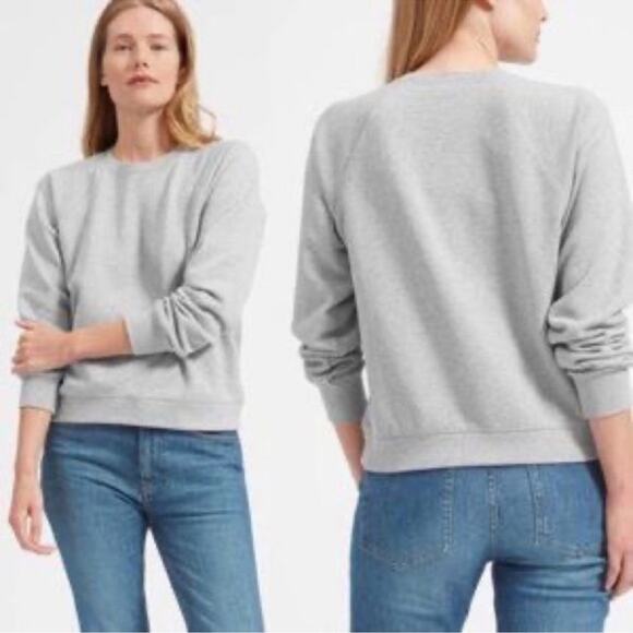 Everlane | Heather Gray Essential Crewneck Sweatshirt Long sleeve Cotton - Picture 1 of 6